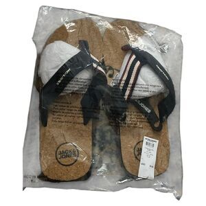 Jack & jones Cork Flip Flops US Size 11/EU 44 Navy Blazer Brand New In Package